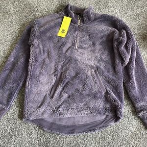 All in motion purple zip up sweater, size XL(14/16)